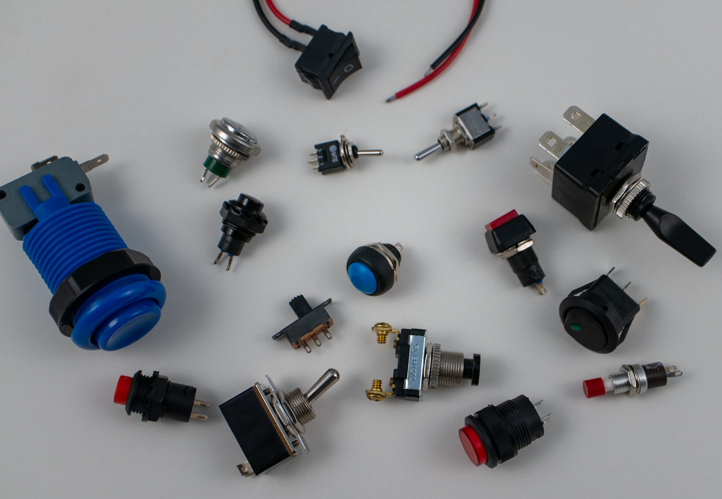 Assorted Panel Mount Buttons & Switches – 10 Pack